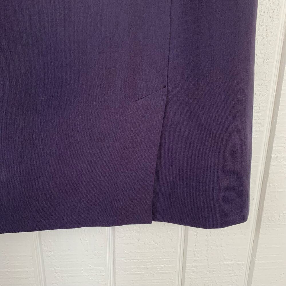Max Mara Wool Knee Length Pencil Skirt Purple Designer Office Women 4 - Picture 5 of 10